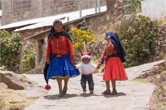 Aymaras on Taquile island of Titicaca lake