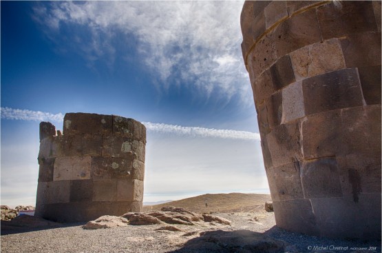 Chullpas ( Pre-Incan tower-like Tombs ) in Sillustani