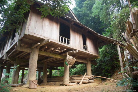White Thai traditional house on stilts in Pu Luong Nature reserve