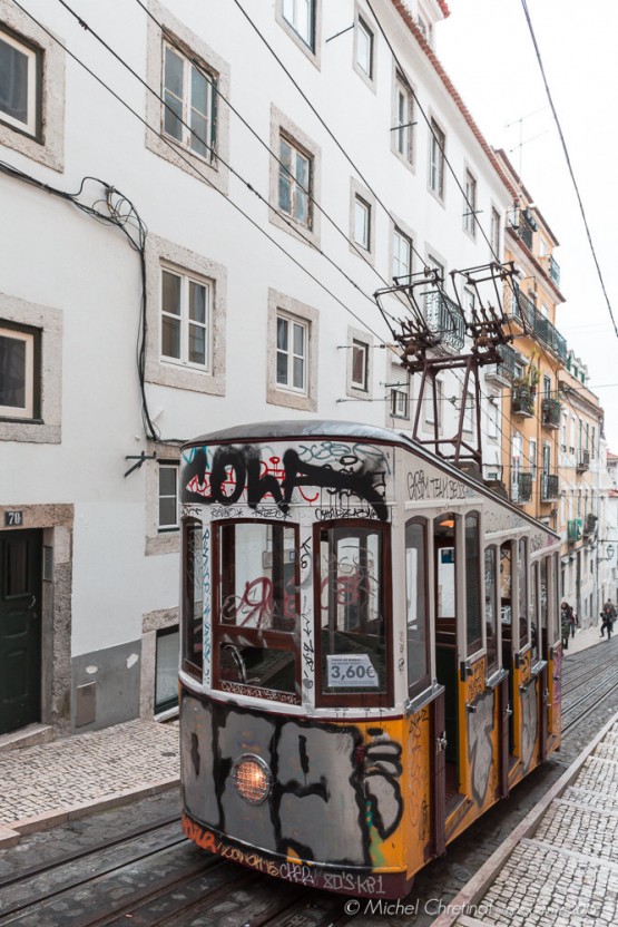 Lisbon funicular tram