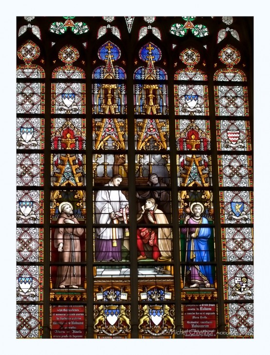 St. Michael and St. Gudula Cathedral, Brussels : Detail of Stain Glass Windows