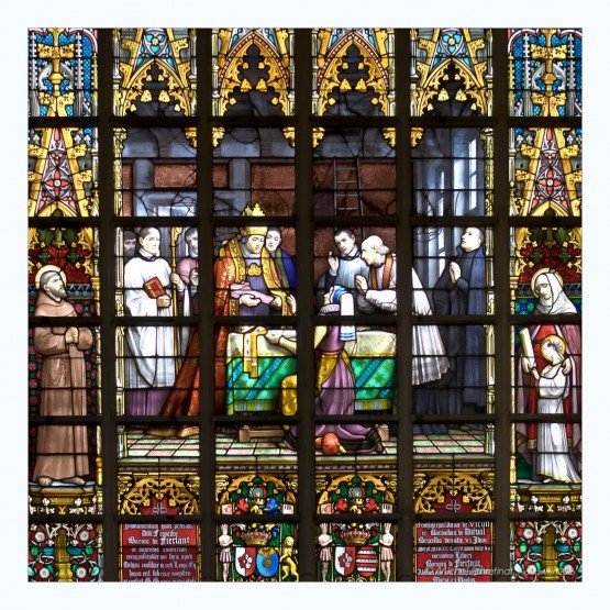 St. Michael and St. Gudula Cathedral, Brussels : Detail of Stain Glass Windows