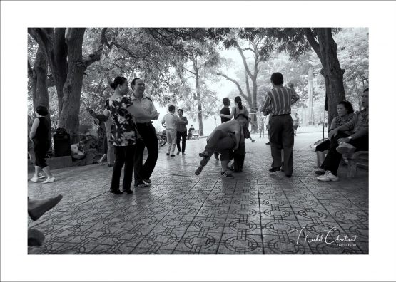 Early morning activities at Hoan Kiem Lake